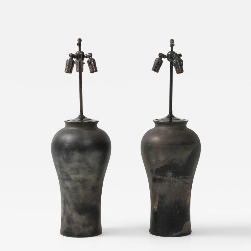  Cenedese Large and Impressive Pair of Cenedesae Scavo Glass Lamps 