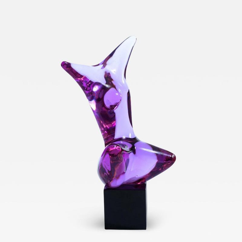  Cenedese Murano Purple Glass Nude Female Sculpture circa 1970