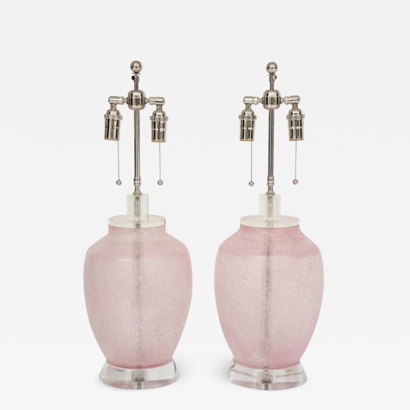  Cenedese Pair of 1960s Murano Glass Lamps by Cenedese