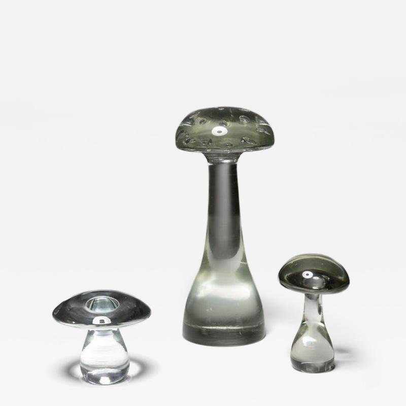  Cenedese Set of Mushroom Glass Sculptures by Cenedese