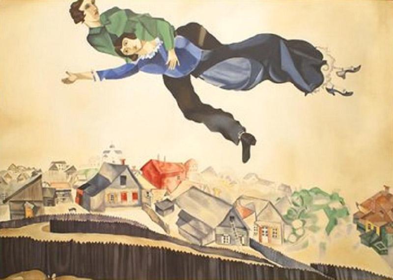  Chagall Painting Depicting A Couple Flying
