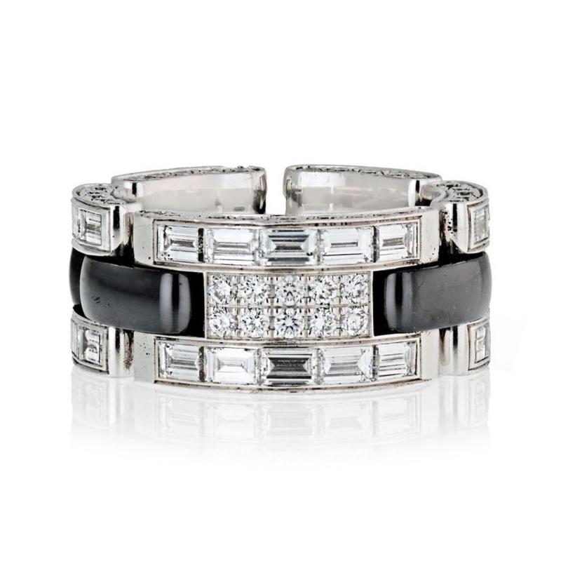  Chanel CHANEL ULTRA 18K WHITE GOLD DIAMOND AND BLACK CERAMIC 4 13CTS RING