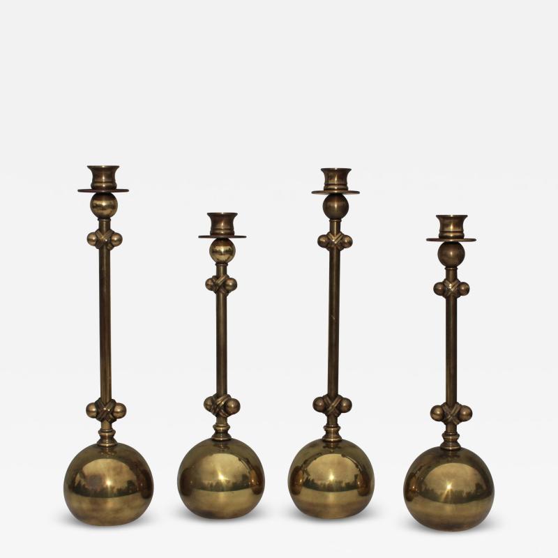  Chapman Mfg Co 1980s Brass Candleholders Attributed To Chapman