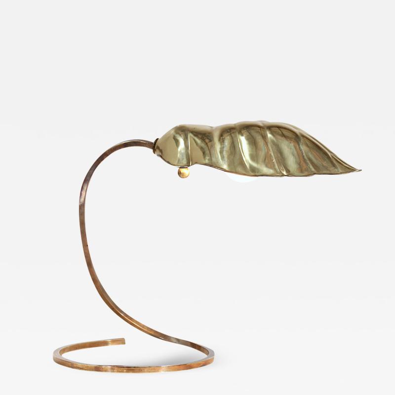  Chapman Mfg Co Mid Century Modern Brass Leaf Table Lamp by Chapman