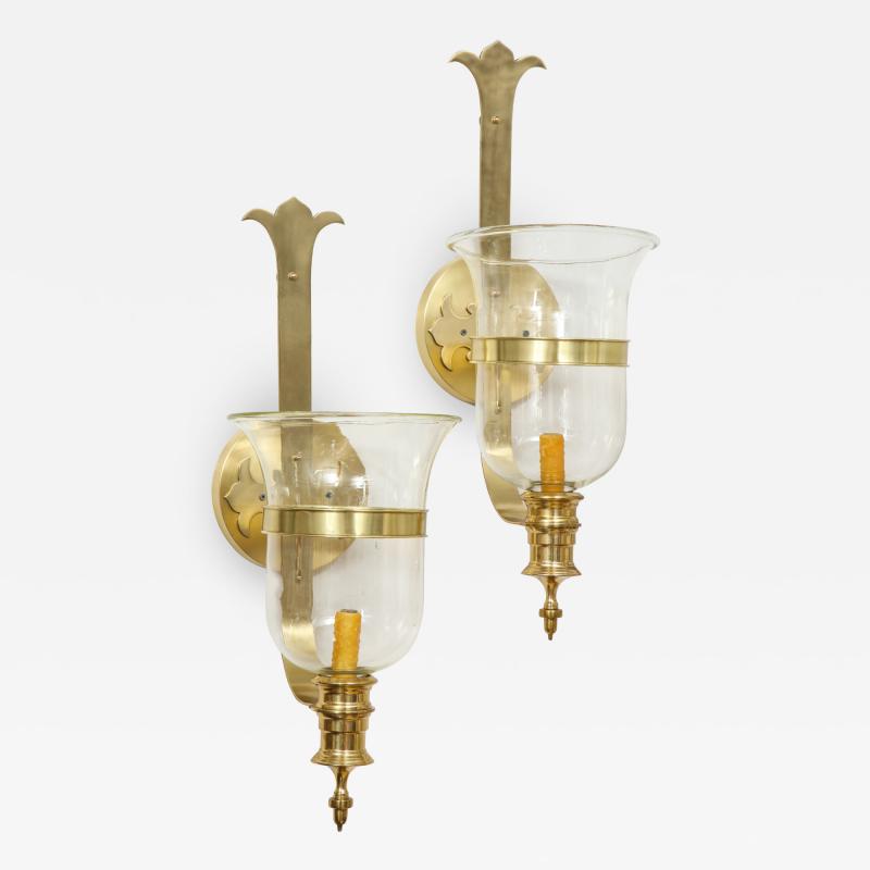  Chapman Mfg Co Pair of Large Chapman hurricane Sconces 