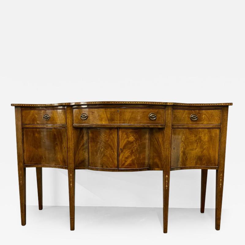  Charak Furniture Company Federal Sideboard Credenza Solid Flame Mahogany Inlaid Georgian Style