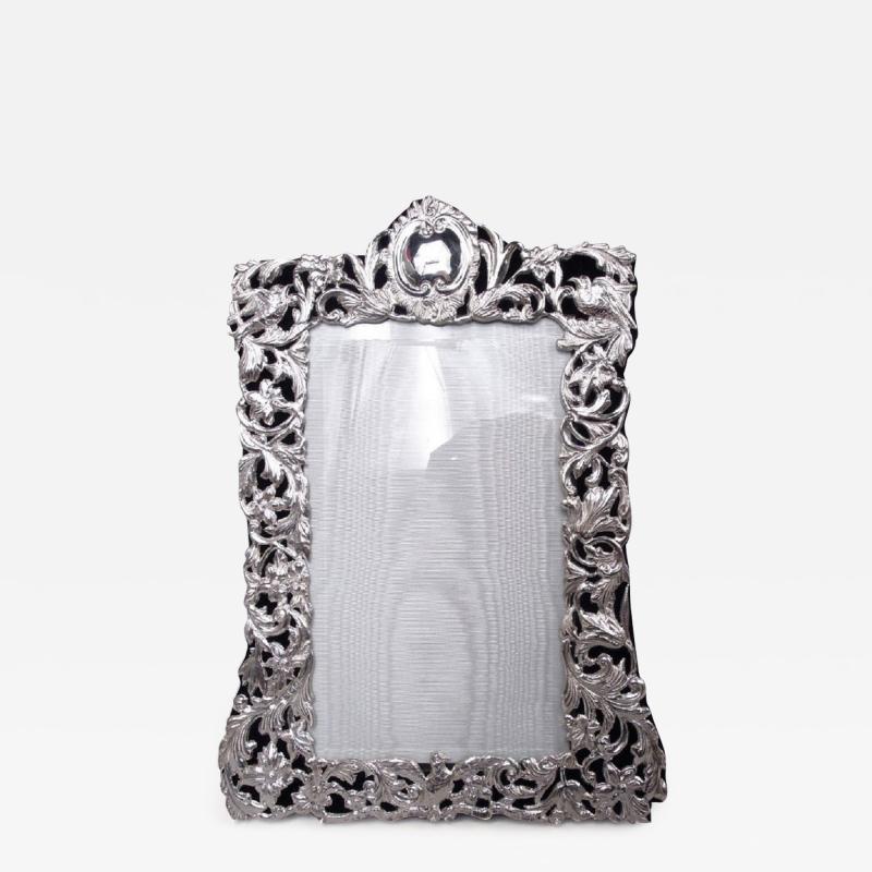  Charles Fox Co English Victorian Art Nouveau Sterling Silver Picture Frame 1899