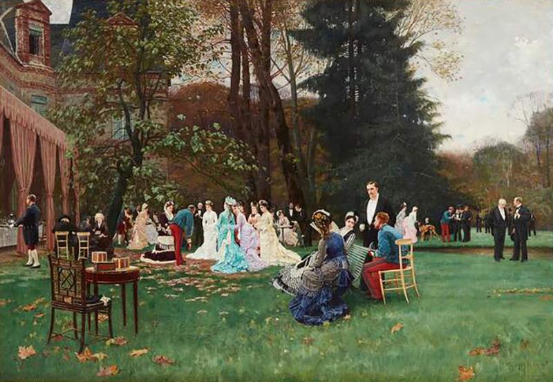  Charles douard Delort Large oil painting by C Delort entitled The Wedding Fontainebleau 