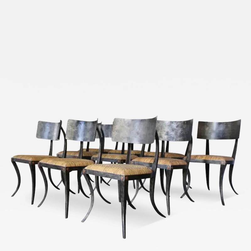  Ched Berenguer topacio Set of 10 Metal Klismos Chairs by Ched Berenguer Topacio