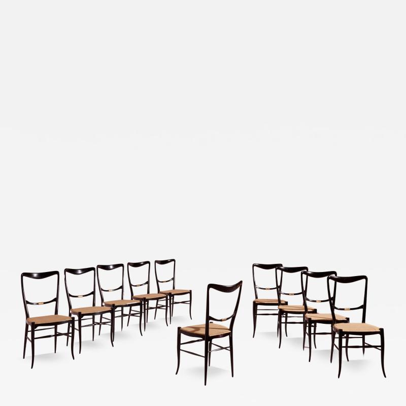  Chiavari Colombo Sanguineti set of 10 Lucciola dining chairs Chiavari Italy 1960s