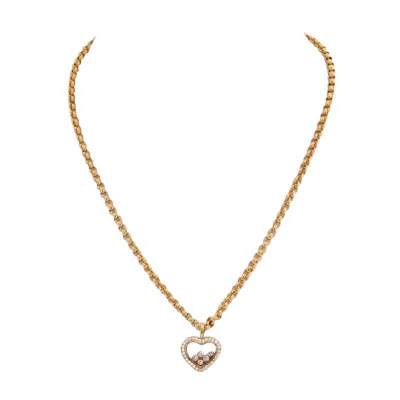  Chopard CHOPARD 18K YELLOW GOLD 5 HAPPY DIAMOND HEART NECKLACE