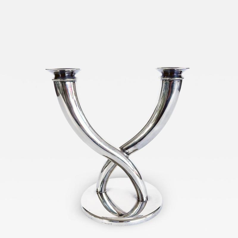  Christofle 1950s Gio Ponti Cornucopia Candelabra for Christophle France Stamped