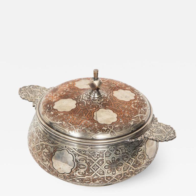  Christofle Christofle Paris an Unusual French Islamic Style Silvered Covered Dish