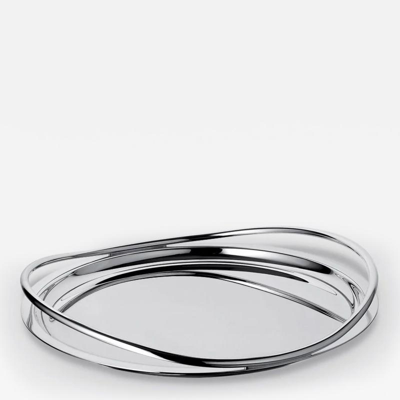  Christofle VERTIGO ROUND TRAY IN SILVER PLATE