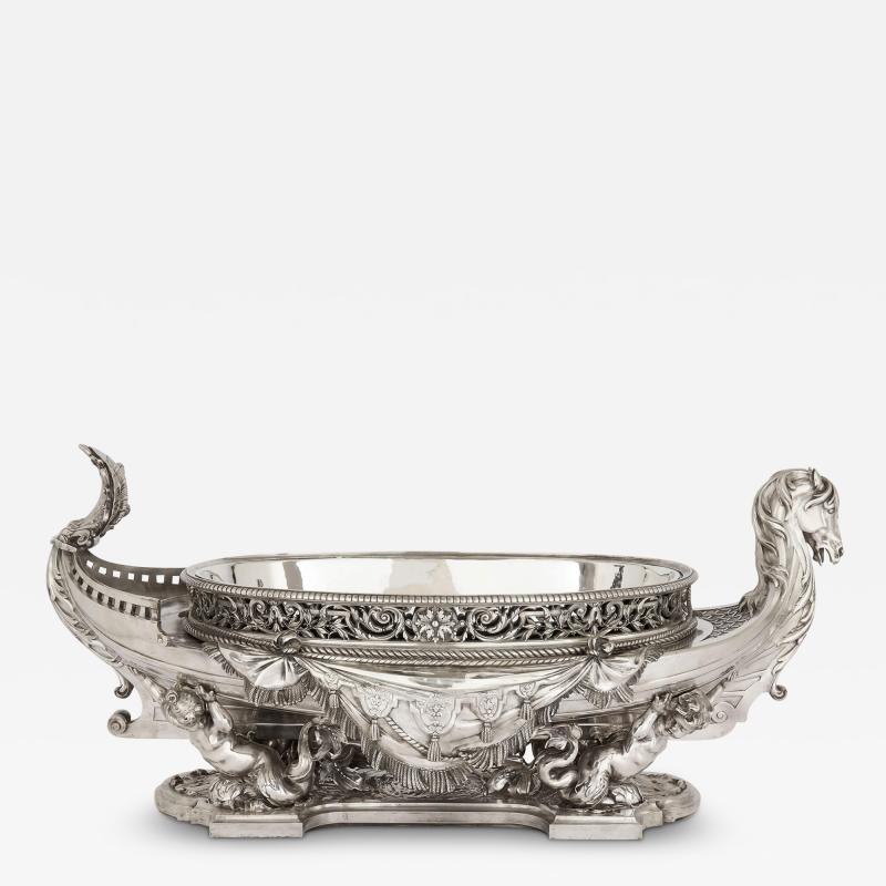  Christofle Very large French silvered bronze jardini re in the manner of Christofle