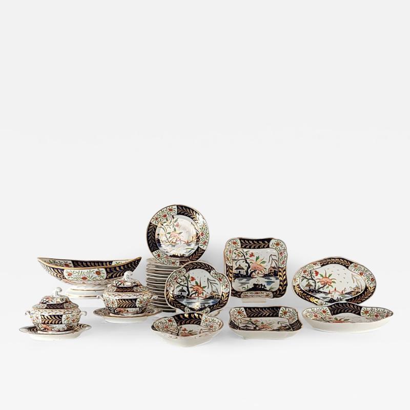  Coalport Porcelain Georgian Period Coalport Imari Part Dessert Set England circa 1810