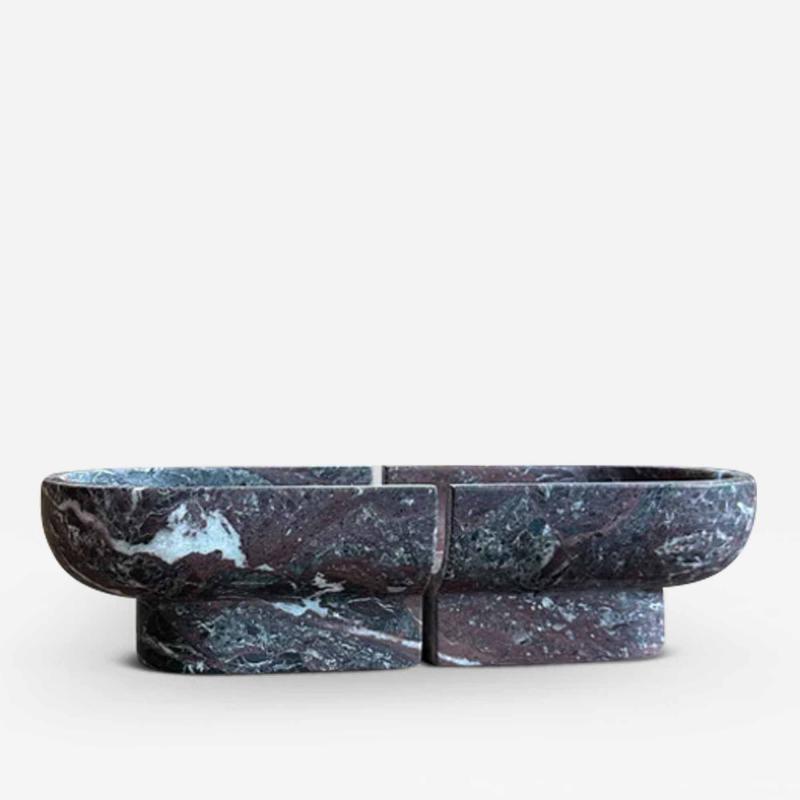  Collection Particuli re NOTCH BOWL IN ROSSO LEVANTO MARBLE