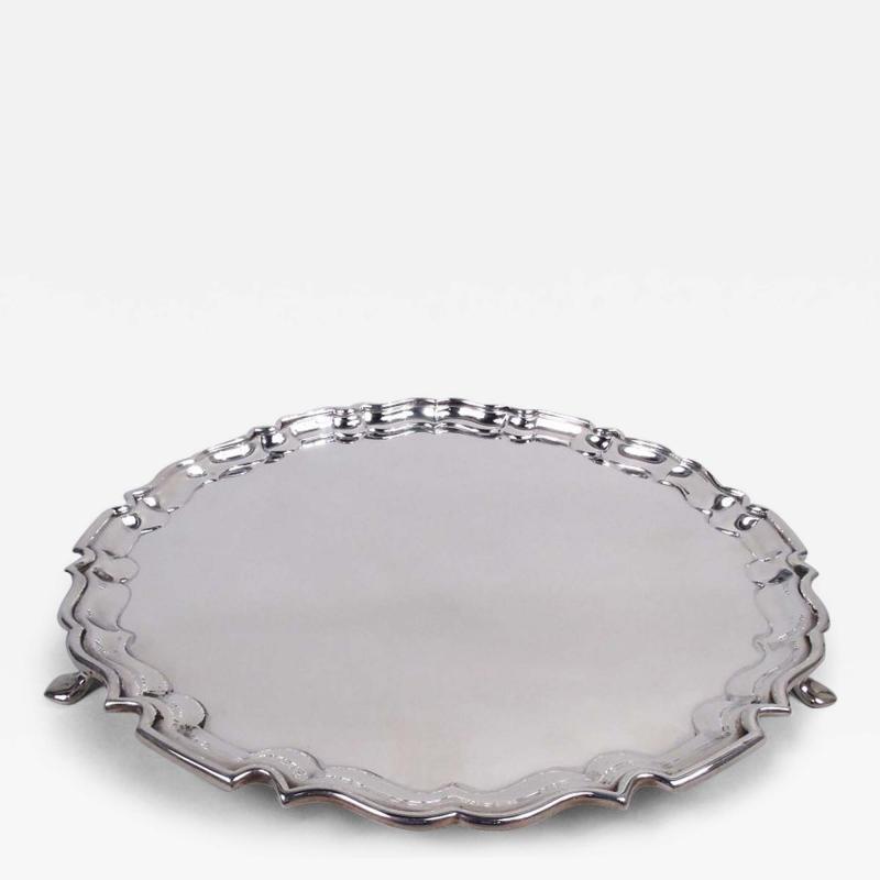  Collingwood Sons Traditional English Georgian Sterling Silver Piecrust Salver Tray 1937
