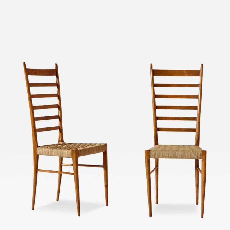  Colombo Sanguineti Colombo Sanguineti set of two Sei Stecche chairs Chiavari Italy 1950s