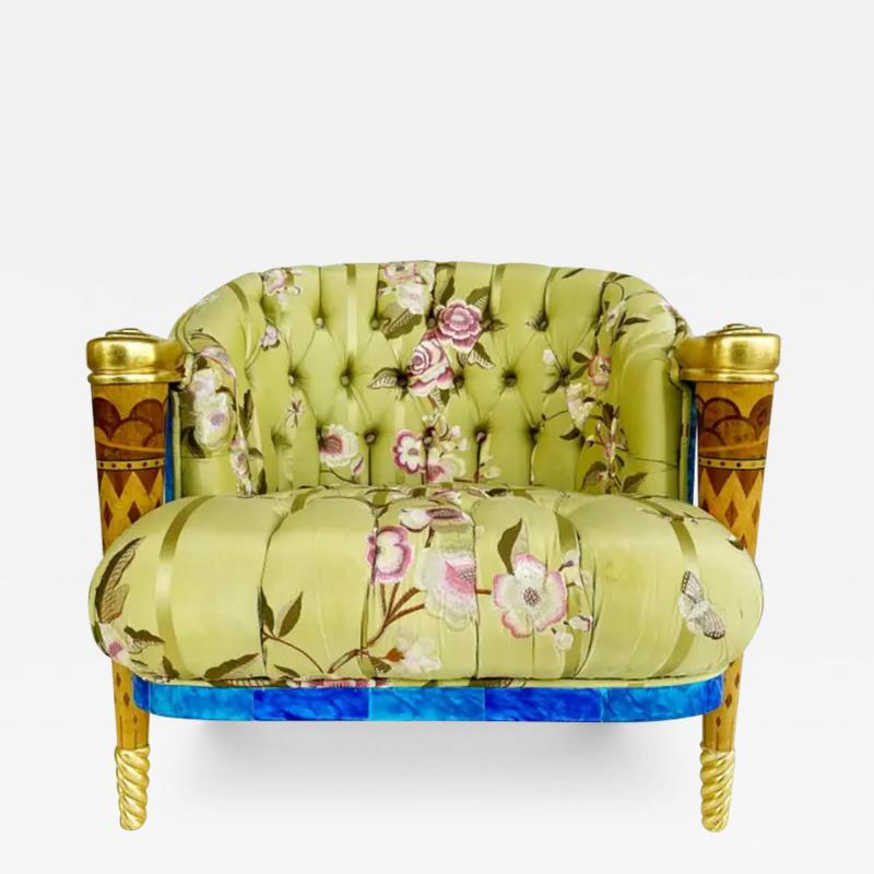  Colombostile Carlo Rampazzi Colombostile Eclectic Collection Inlay Chair Made in Italy