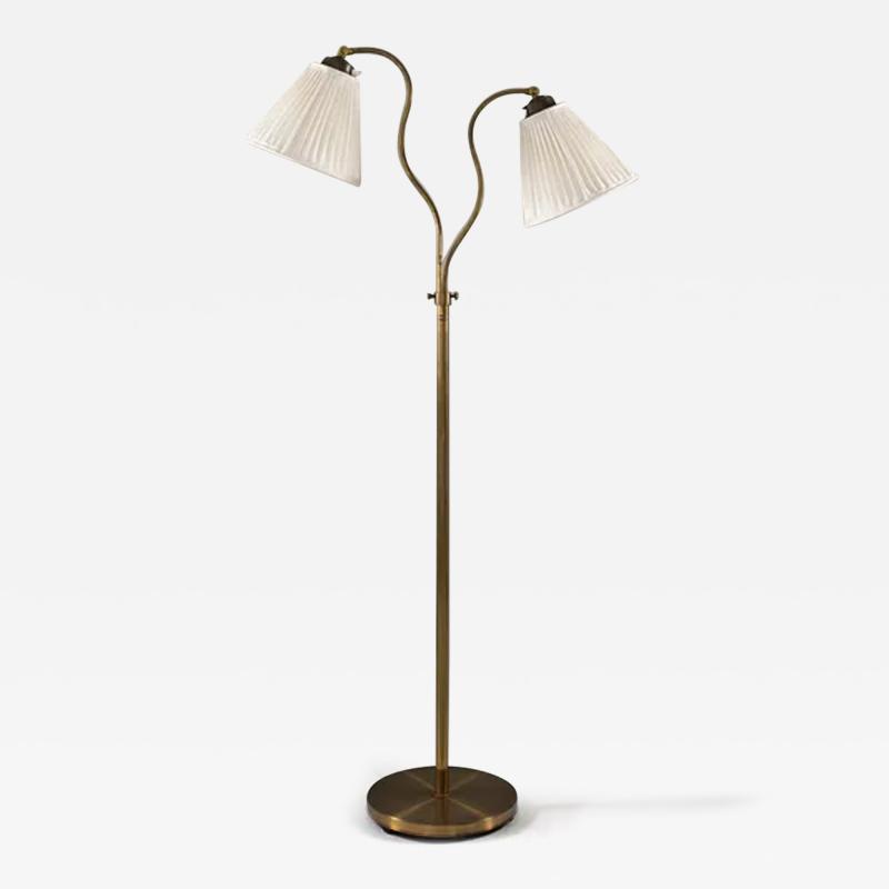  Corona Swedish Modern Floor Lamp in Brass by Corona 1940s