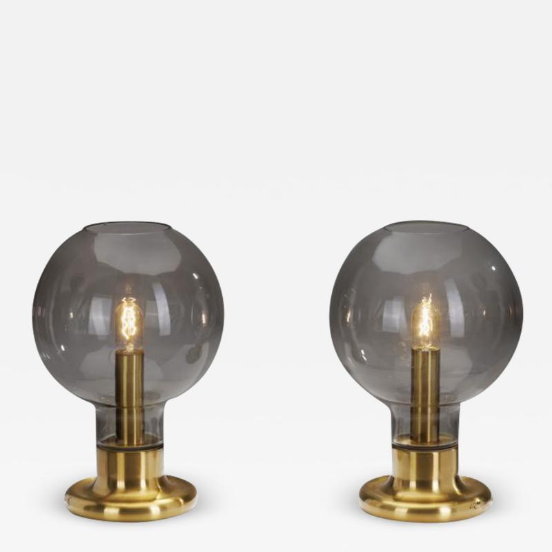  Cosack Leuchten Rare Glass Dome Table Lamps by Cosack Leuchten Germany 1970s