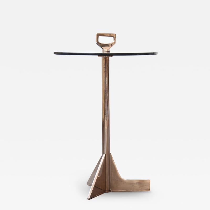  Costantini Design Bellance Occasional Cigarette Table in Cast Bronze and Glass by Costantini