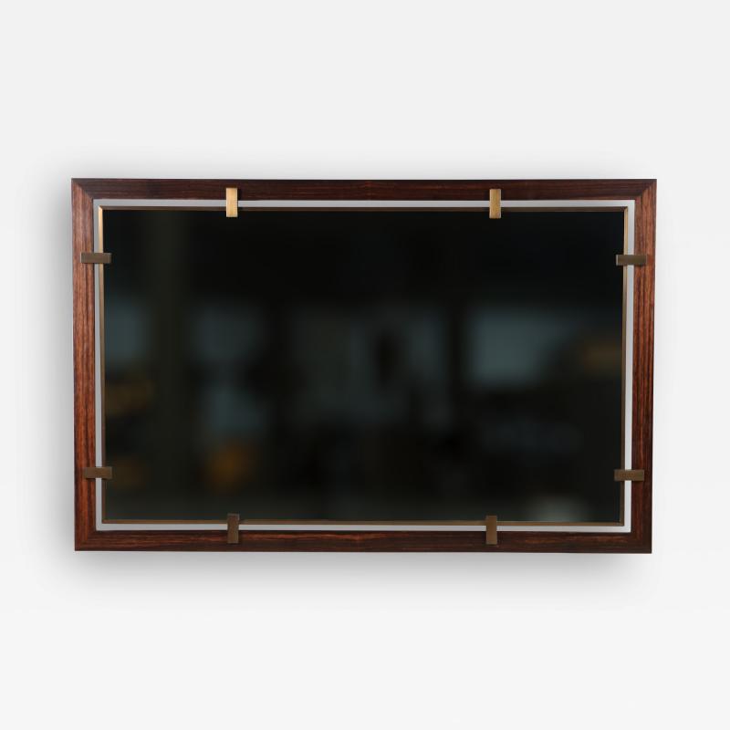 Costantini Design Bronze and Macassar Ebony Floating Frame Modern Wall Mirror by Costantini Marco