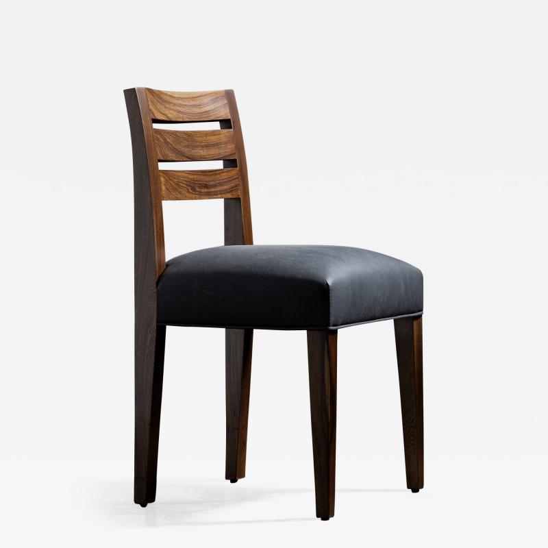  Costantini Design Contemporary Exotic Wood and Leather Side Chair from Costantini Renzo