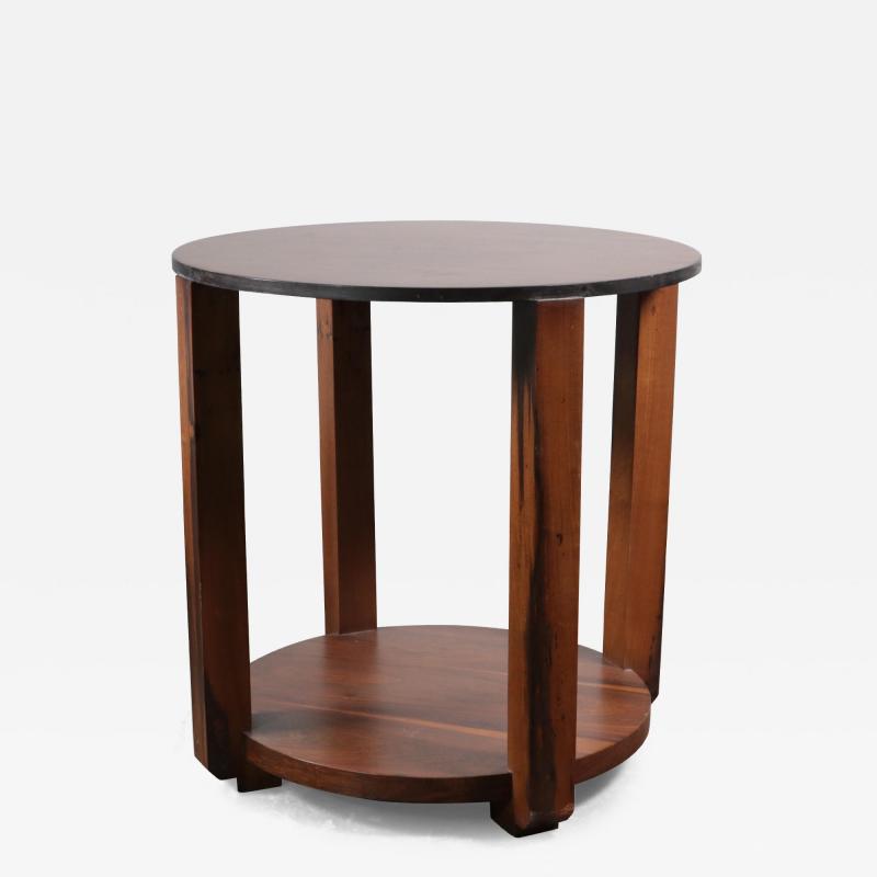  Costantini Design Contemporary Round Solid Wood Occasional Table in with Steel Details Ottavia
