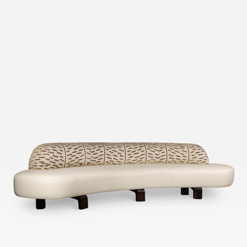  Costantini Design Dining Banquette in Leather and Dedar Fabric by Costantini Evangelina