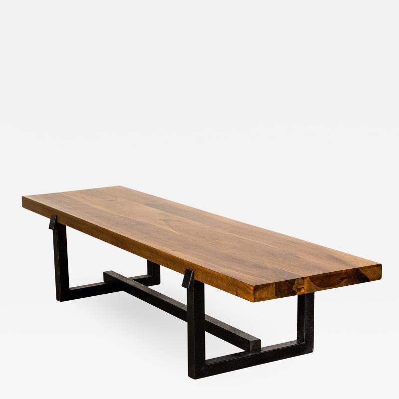  Costantini Design Exotic Wood Rustic Black Steel Bench from Costantini Donato In Stock 