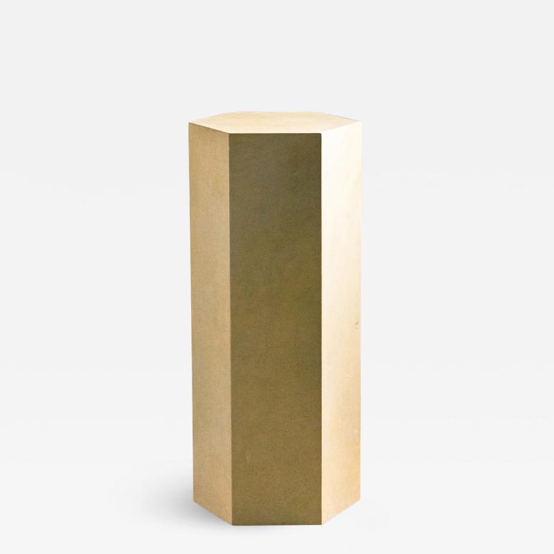  Costantini Design Goatskin Modern Minimal Side Table by Costantini Pergamino Hex Alto In Stock