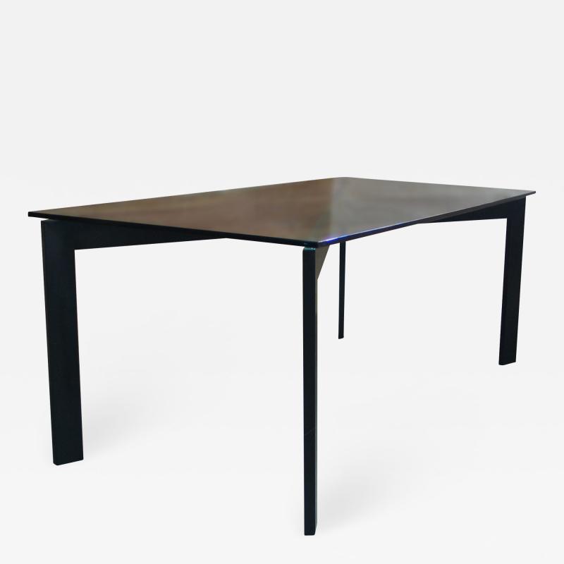  Costantini Design Massimo Dining Table in Burnished Steel frame Glass top from Costantini