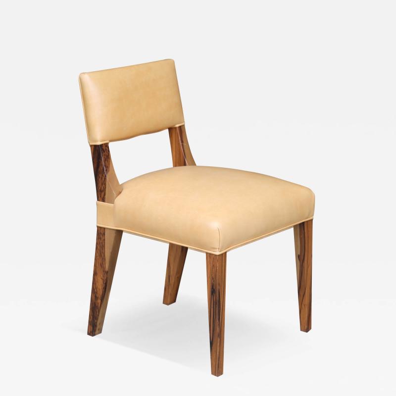  Costantini Design Modern Dining Chair in Exotic Wood and Leather by Costantini Bruno In Stock