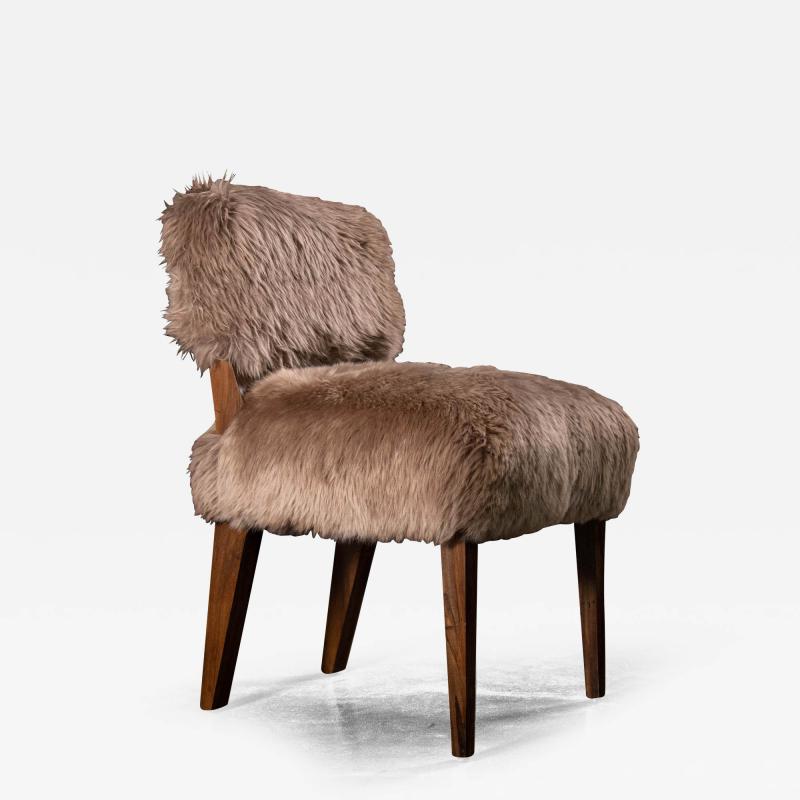  Costantini Design Modern Dining Chair in Exotic Wood and Sheepskin from Costantini Bruno Ovino