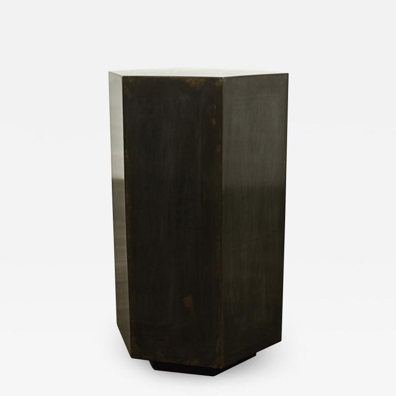  Costantini Design Modern Side Table in Patinated Steel from Costantini Ettore Hex In Stock 