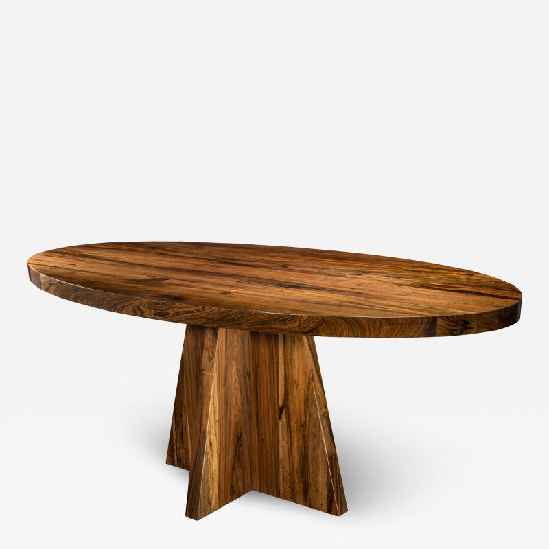  Costantini Design Oval Thick Solid Wood Pedestal Dining Table by Costantini Luca In Stock
