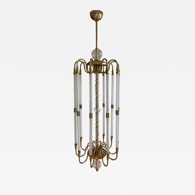  Cosulich Interiors Antiques Contemporary Bespoke Italian Monumental Murano Glass Antique Brass Open Lantern
