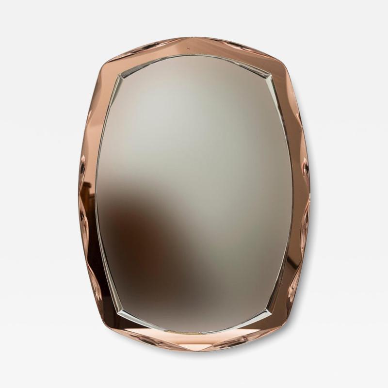  Cristal Art Cristal Arte Mid Century Italian Peach Cristal Arte Wall Mirror