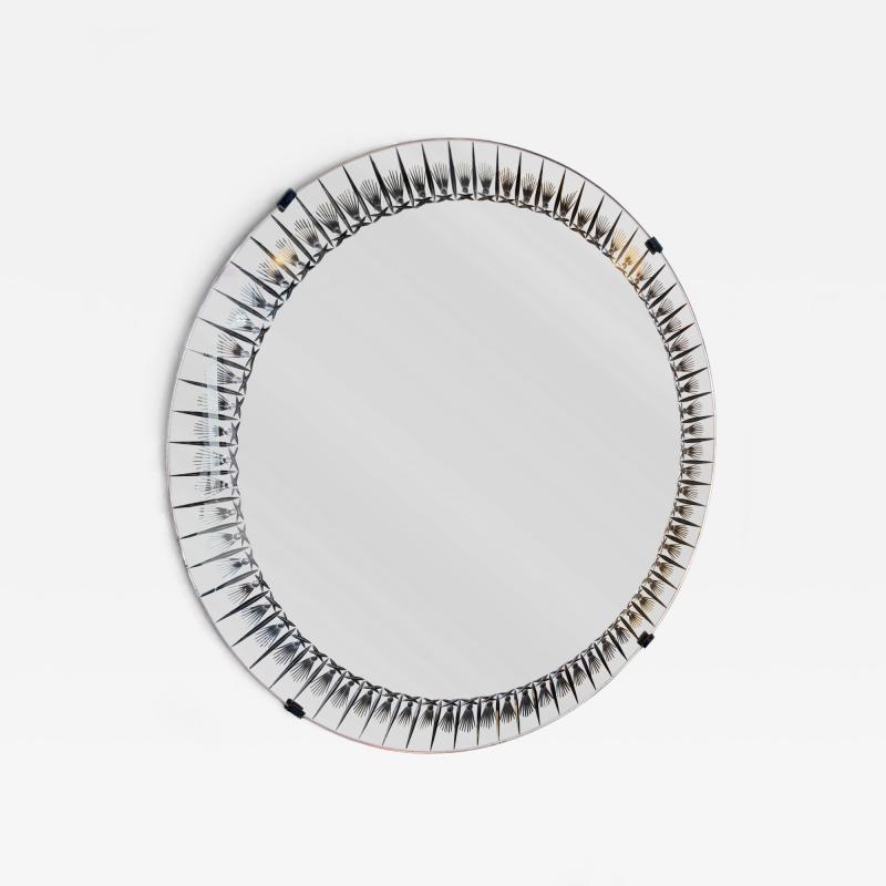  Cristal Art Cristal Arte Mirror Glass Palmette by Cristal Art Italy 1960s