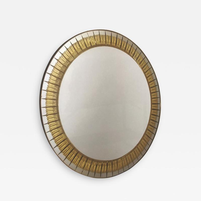  Cristal Arte 1950s Round Mirror by Cristal Arte