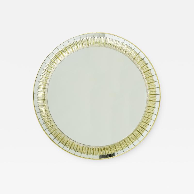  Cristal Arte Italian brass golden cristal mirror by Cristal Arte 1960s