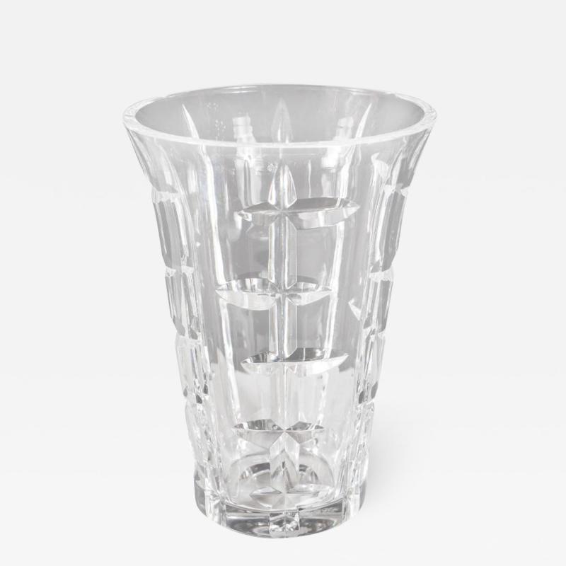  Cristalleries De Sevres Midcentury Exquisite Etched Cut Crystal Vase by Cristalleries De Sevres