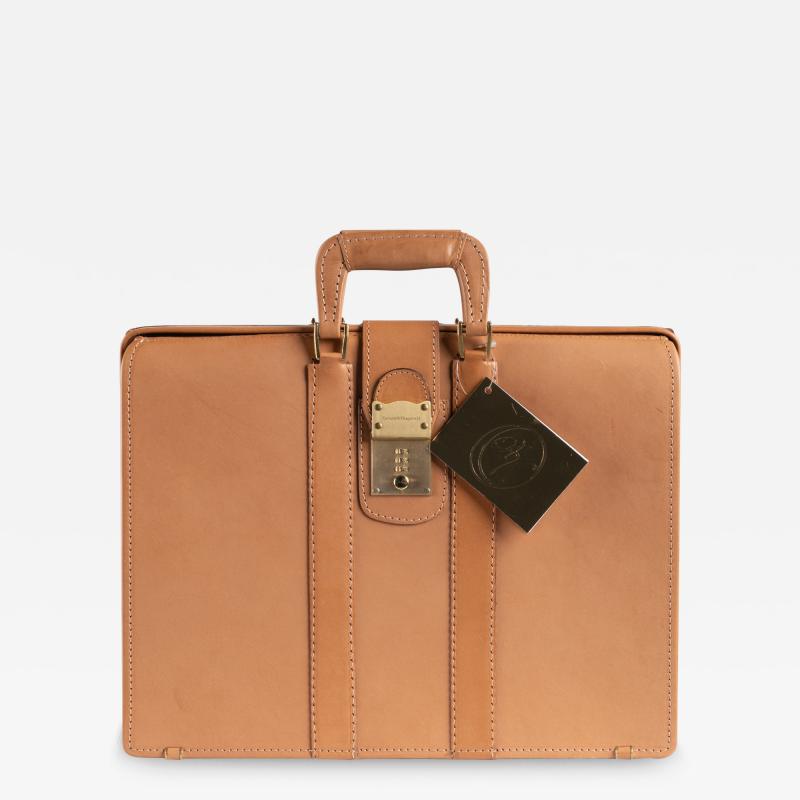  Crouch Fitzgerald Crouch Fitzgerald Leather Brass Briefcase