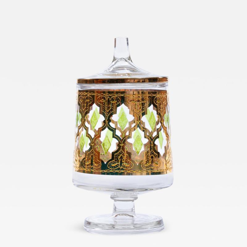  Culver Ltd 22 Karat Gold Moroccan Themed Jar Container circa 1965