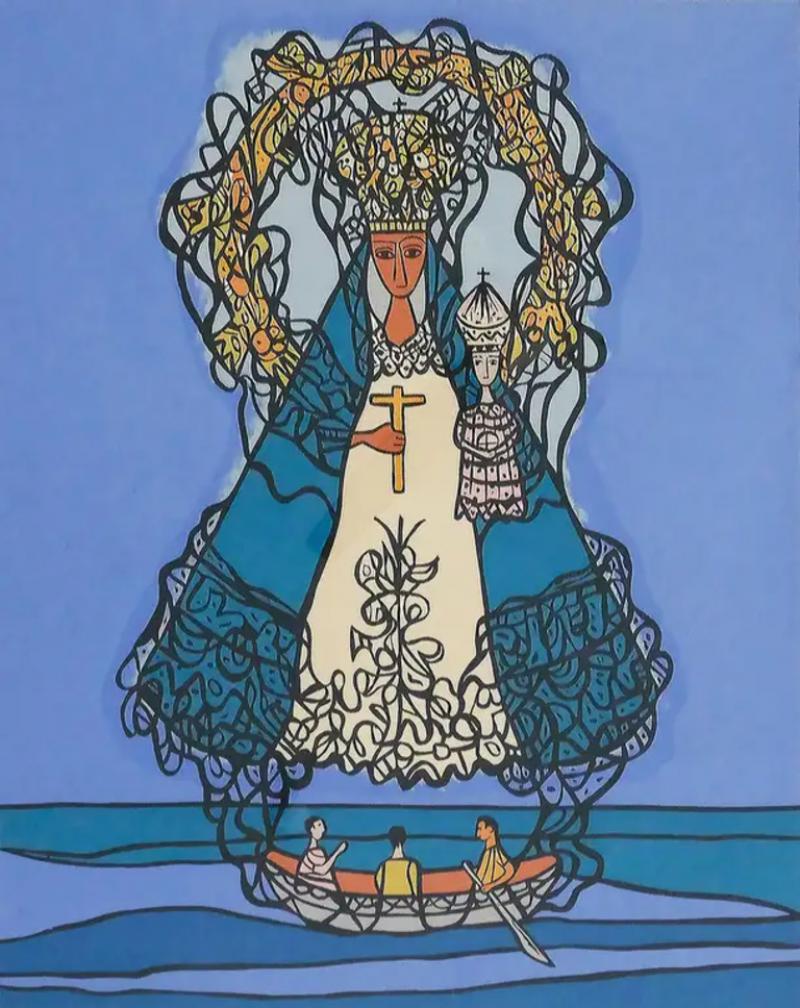  Cundo Berm dez 1970 Cundo Berm dez Cuban Serigraph La Virgen de la Caridad del Cobre 62 150