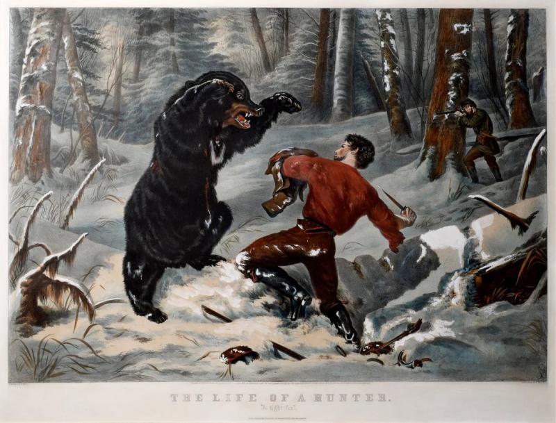  Currier and Ives NATHANIEL CURRIER JAMES IVES THE LIFE OF A HUNTER A TIGHT FIX 