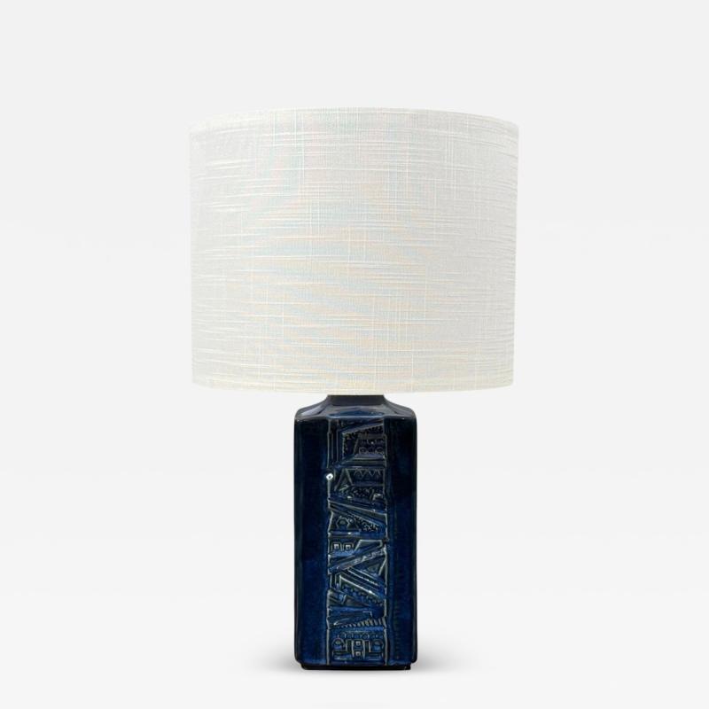  D sir e Stent j D sir e Stent j Blue Glazed Stoneware Large Table Lamp Denmark 1970s
