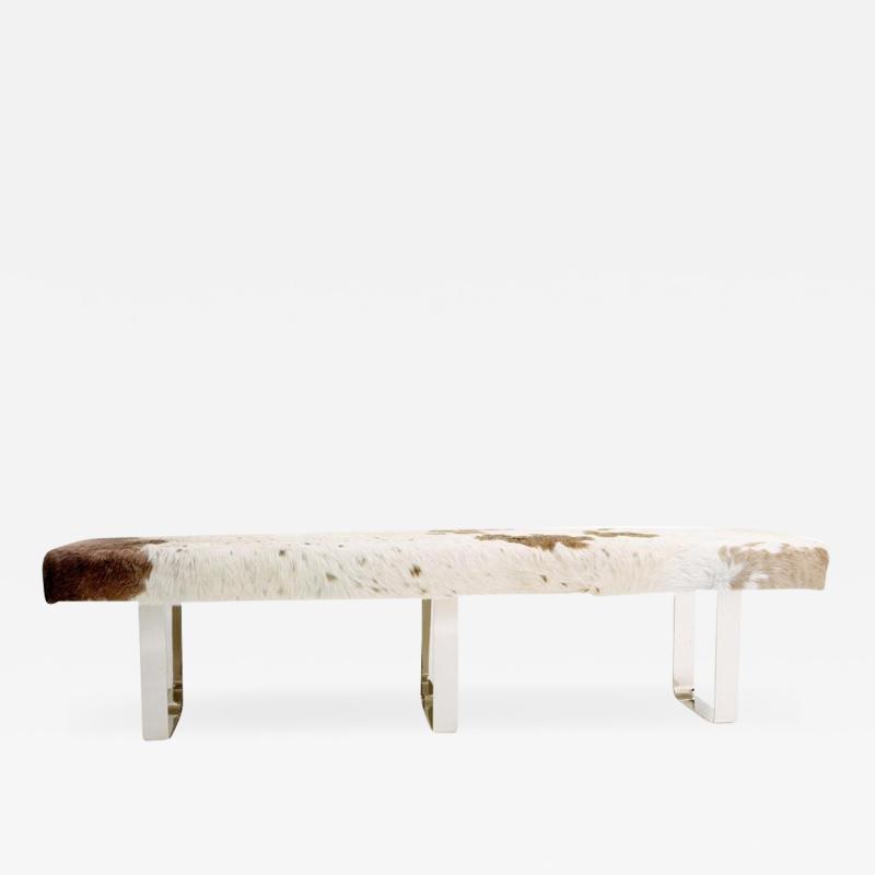  DESIGNLUSH MODERNIST COWHIDE BENCH